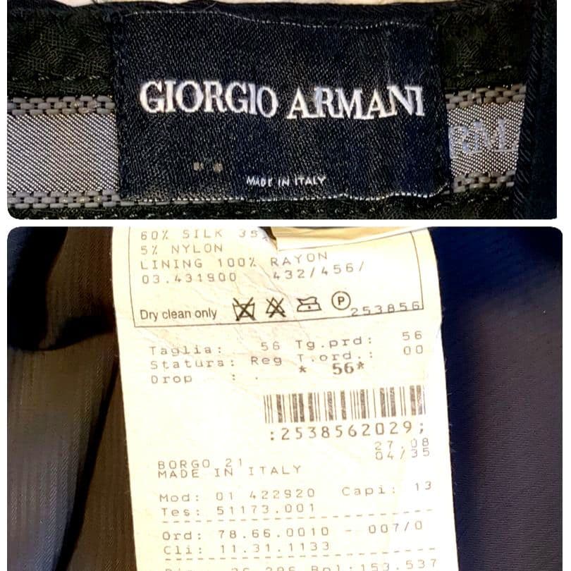 極美品　ジョルジオアルマーニ　セットアップ　4XL位　56　BORGO21　黒