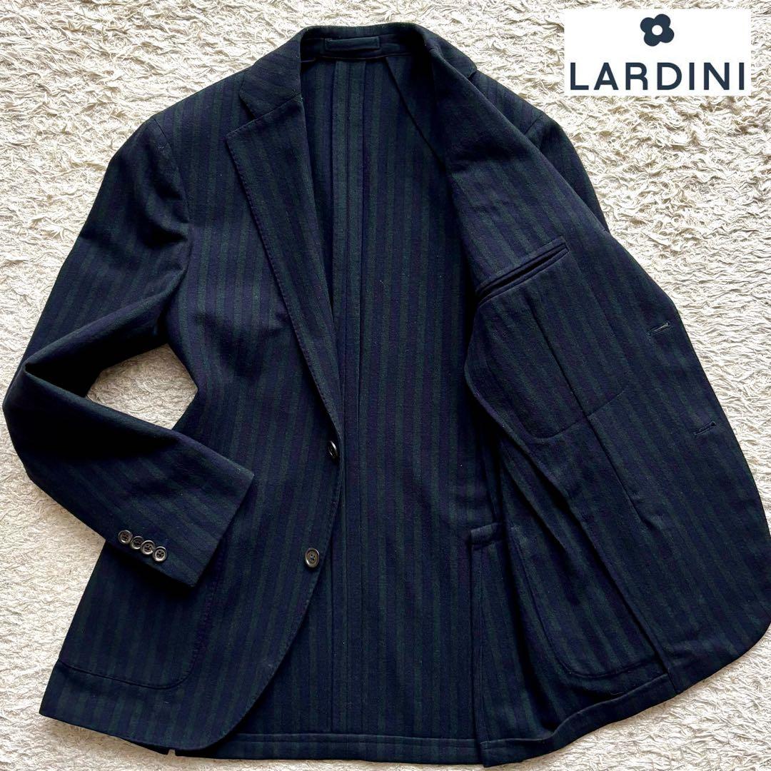 【イタリア製】ラルディーニ テーラードジャケット グリーン ストライプ 44