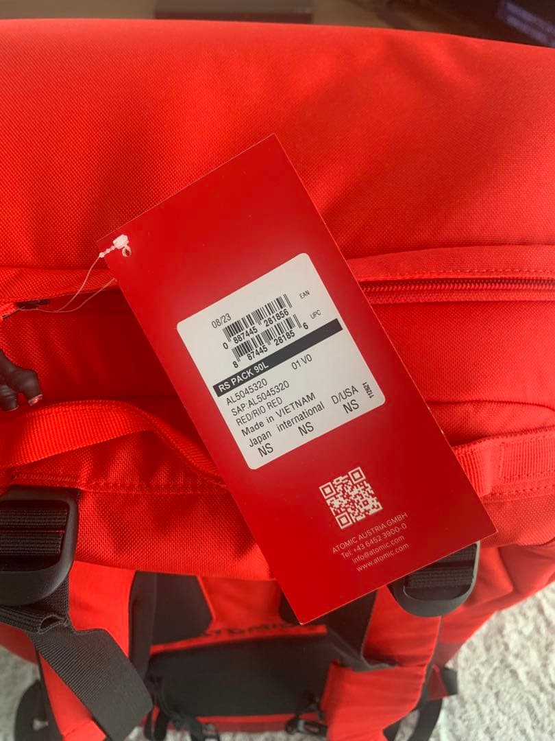 未使用品ATOMIC バックパック レッド　90L