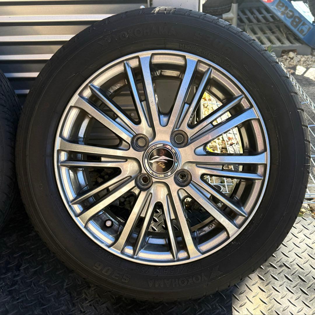 【バリ山　21年製】155\65R14 アルミ4本セット