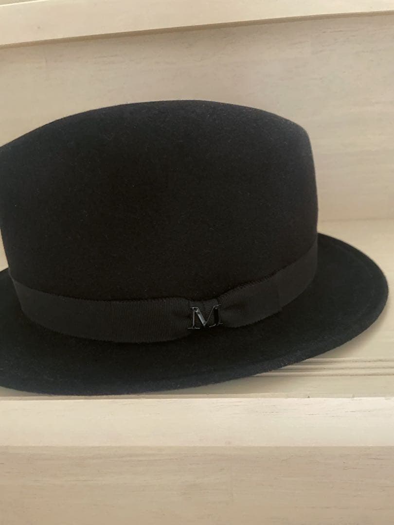 MAISON MICHEL メゾンミシェル 黒 ウール フェルト ハット 帽子