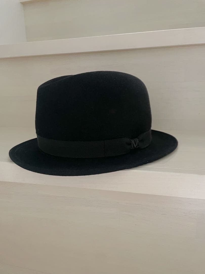 MAISON MICHEL メゾンミシェル 黒 ウール フェルト ハット 帽子