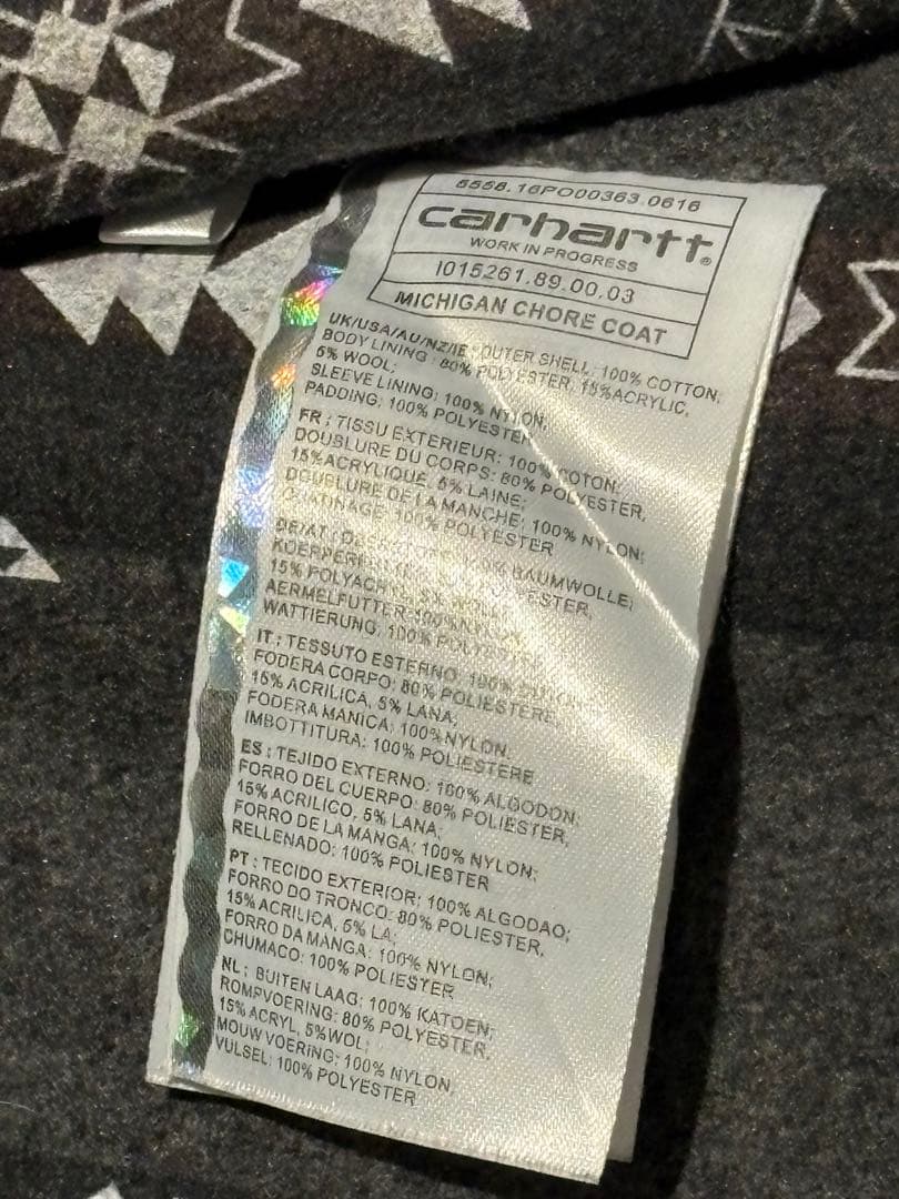 carhartt カーハート ミシガンチョアコート　レア裏地
