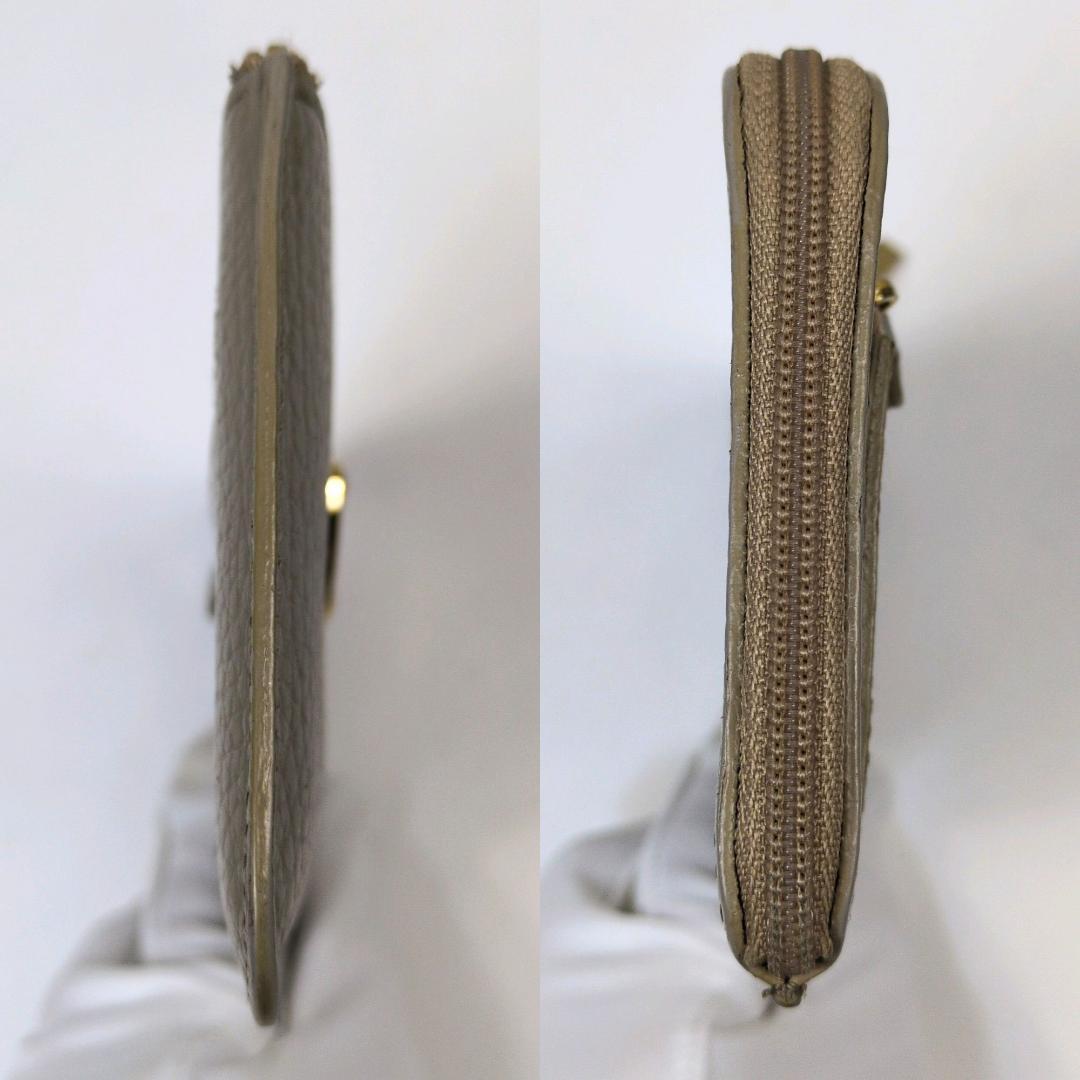 ATAO アタオ スリモ ケリー グレージュ 財布 金ロゴ 長財布 シボ