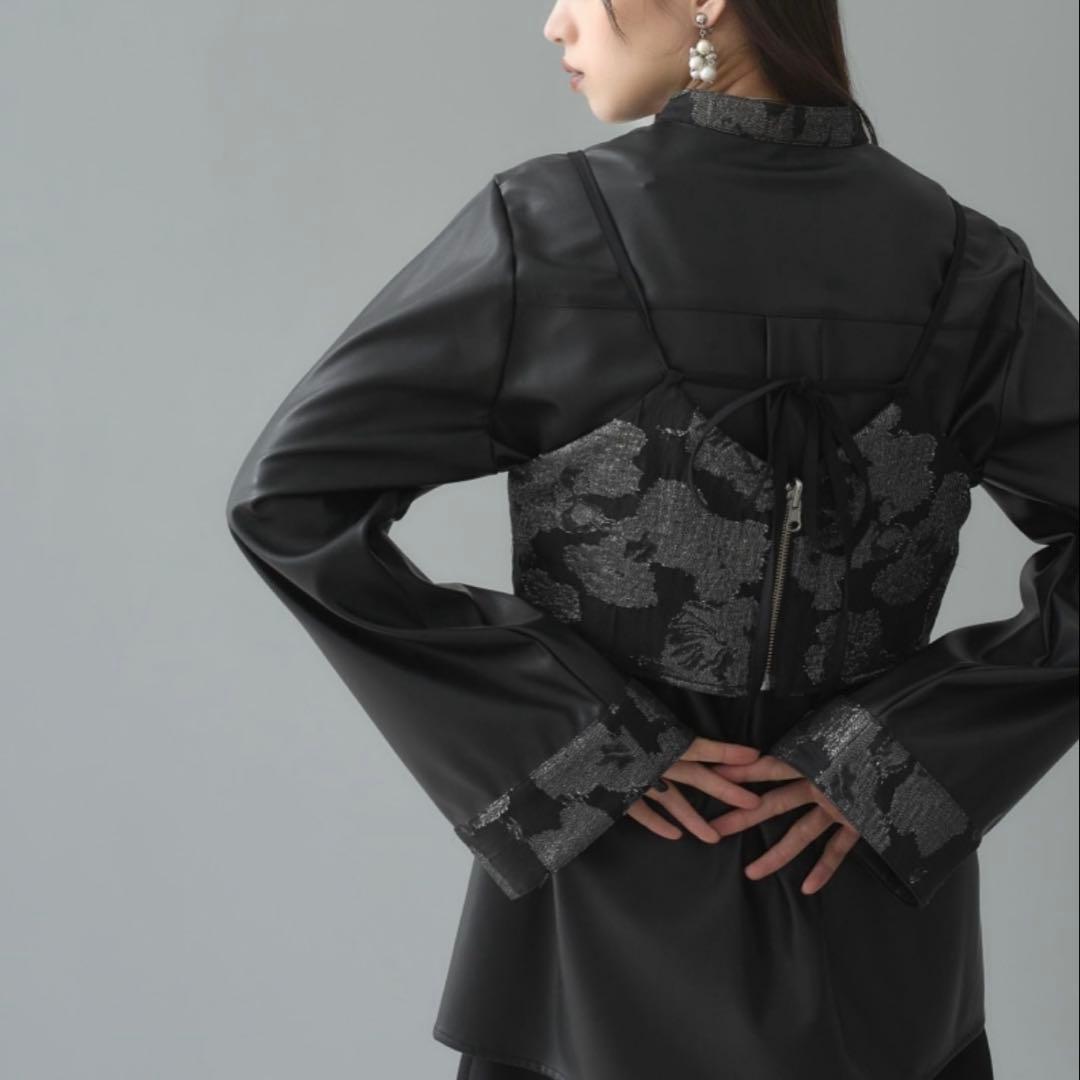 【美品】HARE 2Pビスチェ　イソザイチュニックシャツ &ビスチェセット　黒