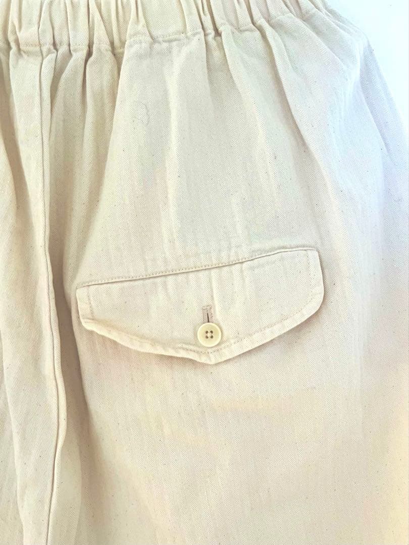 ゴーシュ　オフホワイト　ワイドパンツ ウエストヒモ&ゴム