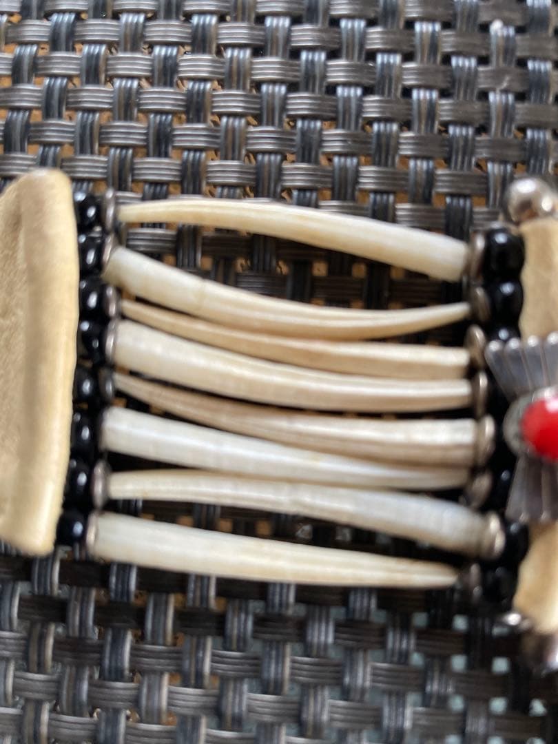 作家物 シルバー925 珊瑚 ボーンチョーカー