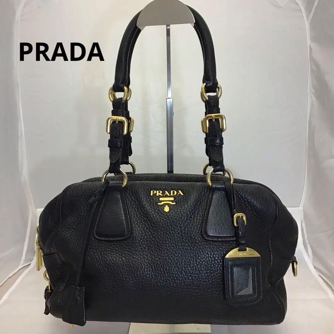 ❣️PRADAプラダ❣️レザーミニボストンバック　ヴィッテロダイノ　B3091M