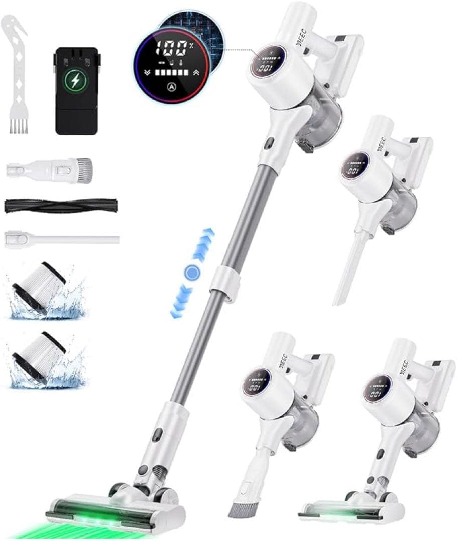 【本日限定セール】【AI自動検知搭載】YIEEC コードレス掃除機 65KPa