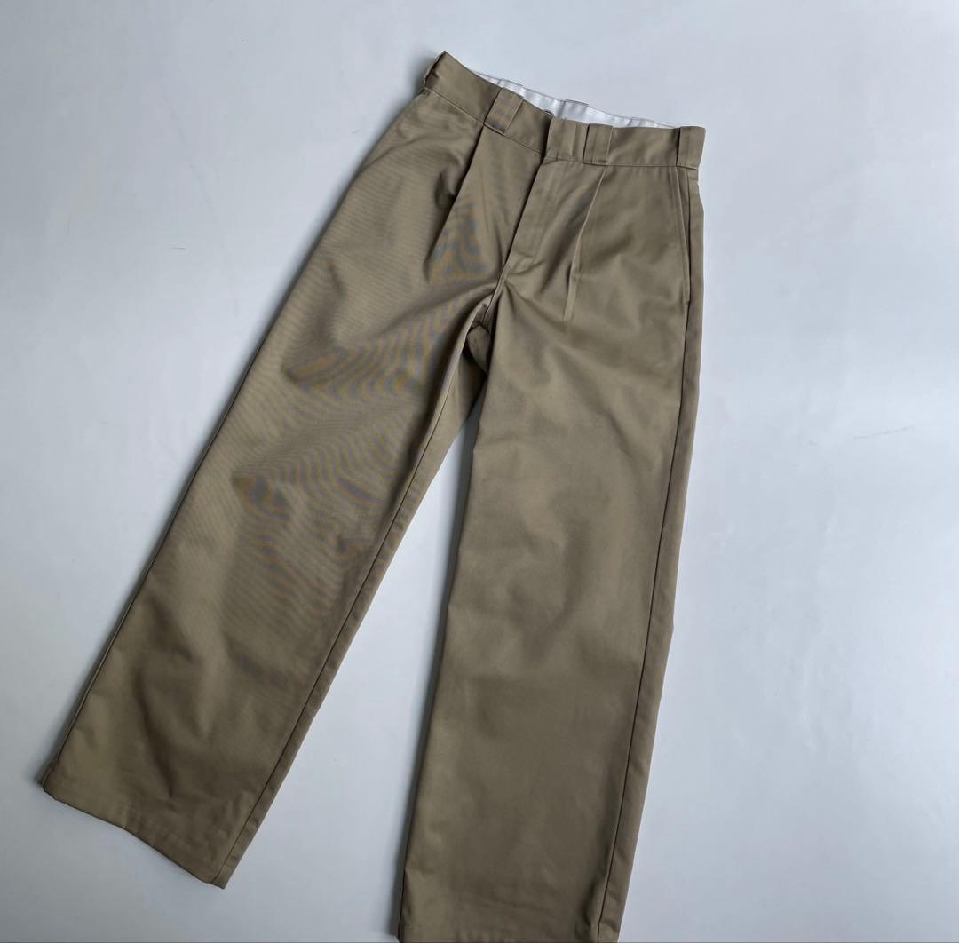 ok.soon×dickies ワイドチノパンツ カーキベージュ　S