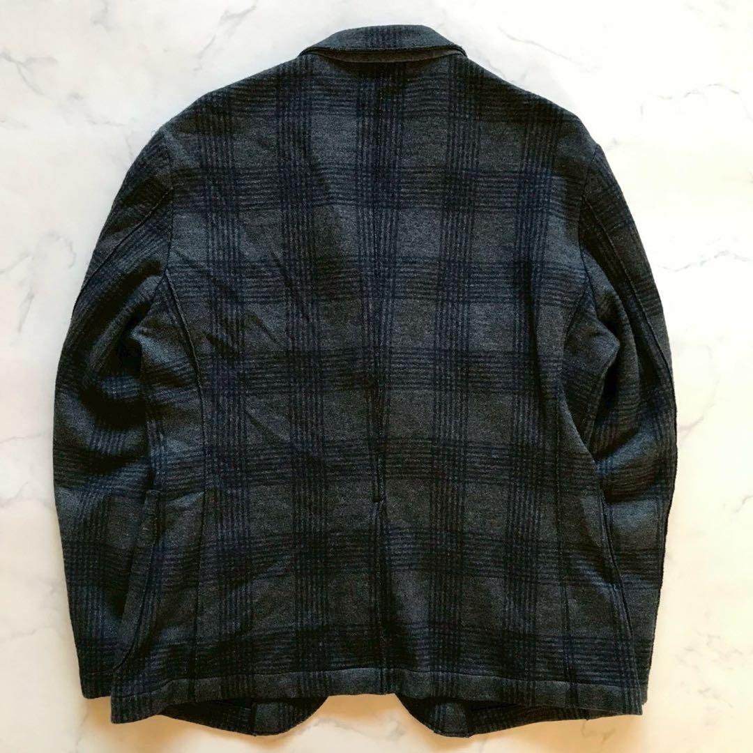 美品/XLサイズ✨エディフィス テーラードジャケット チェック 上質ウール LL