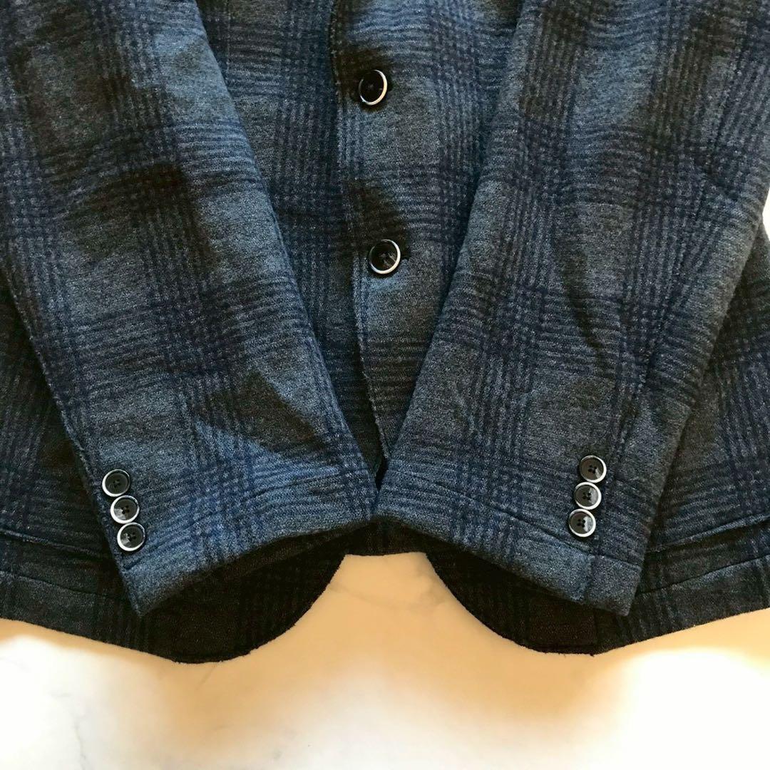 美品/XLサイズ✨エディフィス テーラードジャケット チェック 上質ウール LL