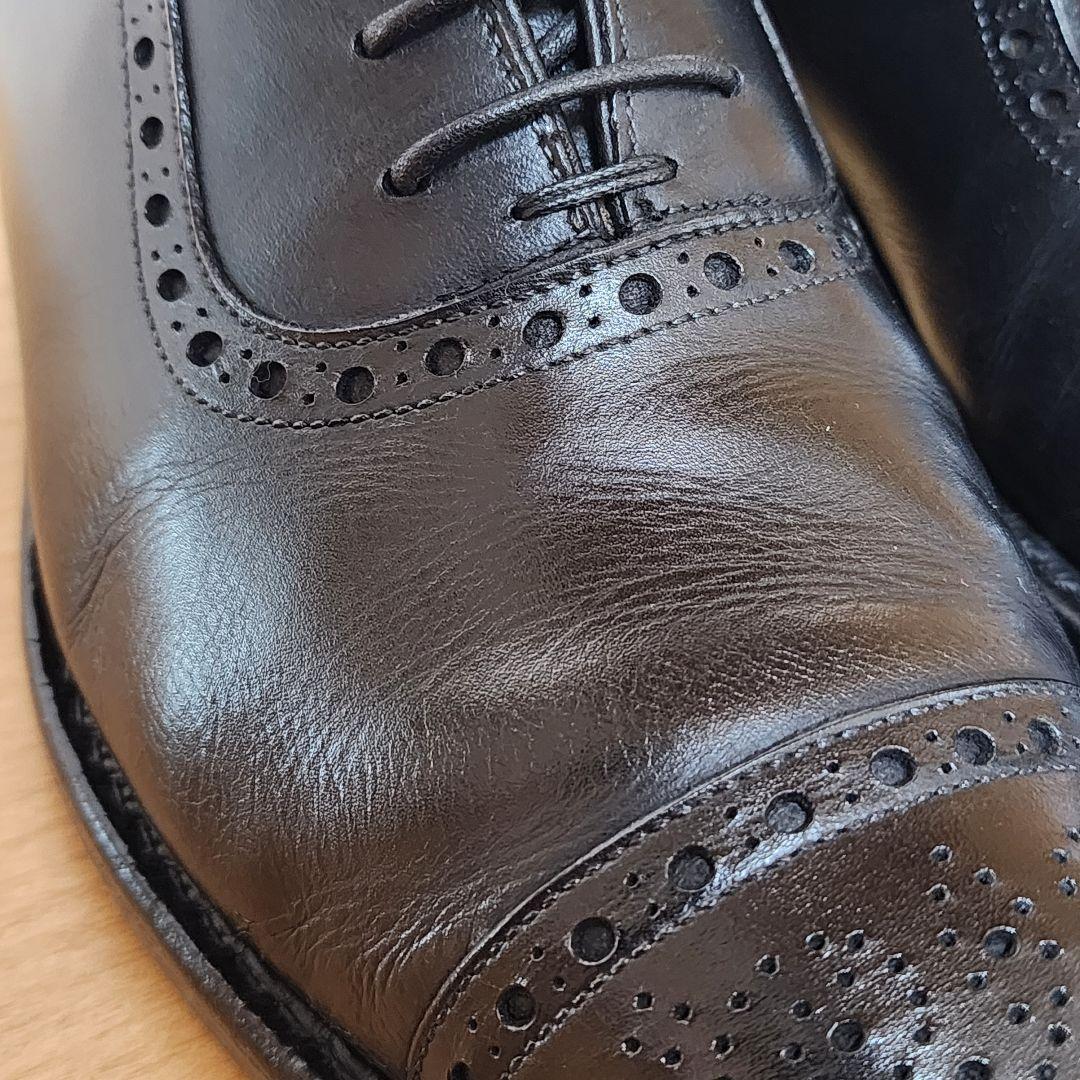 ジャランスリワヤ 革靴 25.5cm ビジネスシューズ ブラック セミブローグ