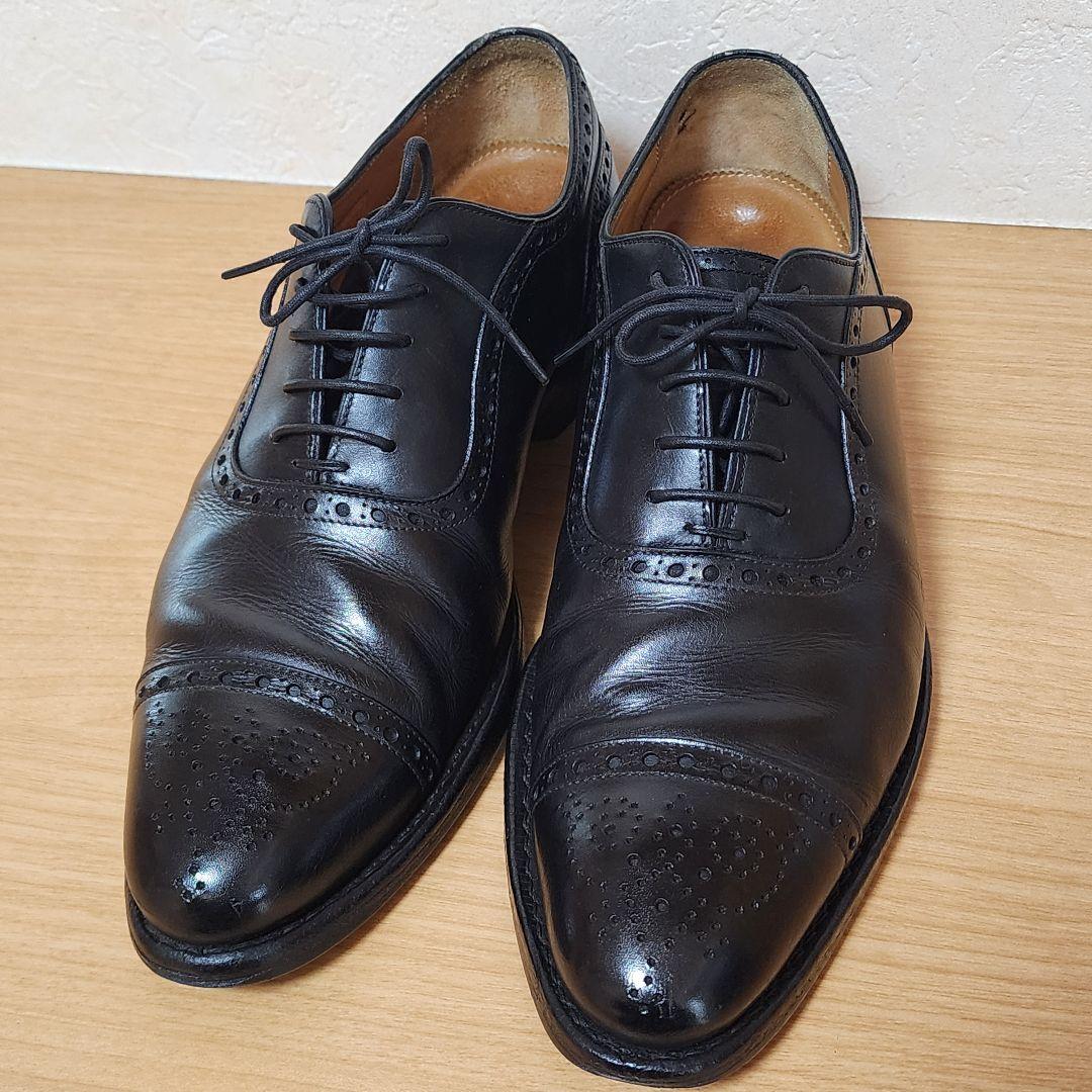 ジャランスリワヤ 革靴 25.5cm ビジネスシューズ ブラック セミブローグ