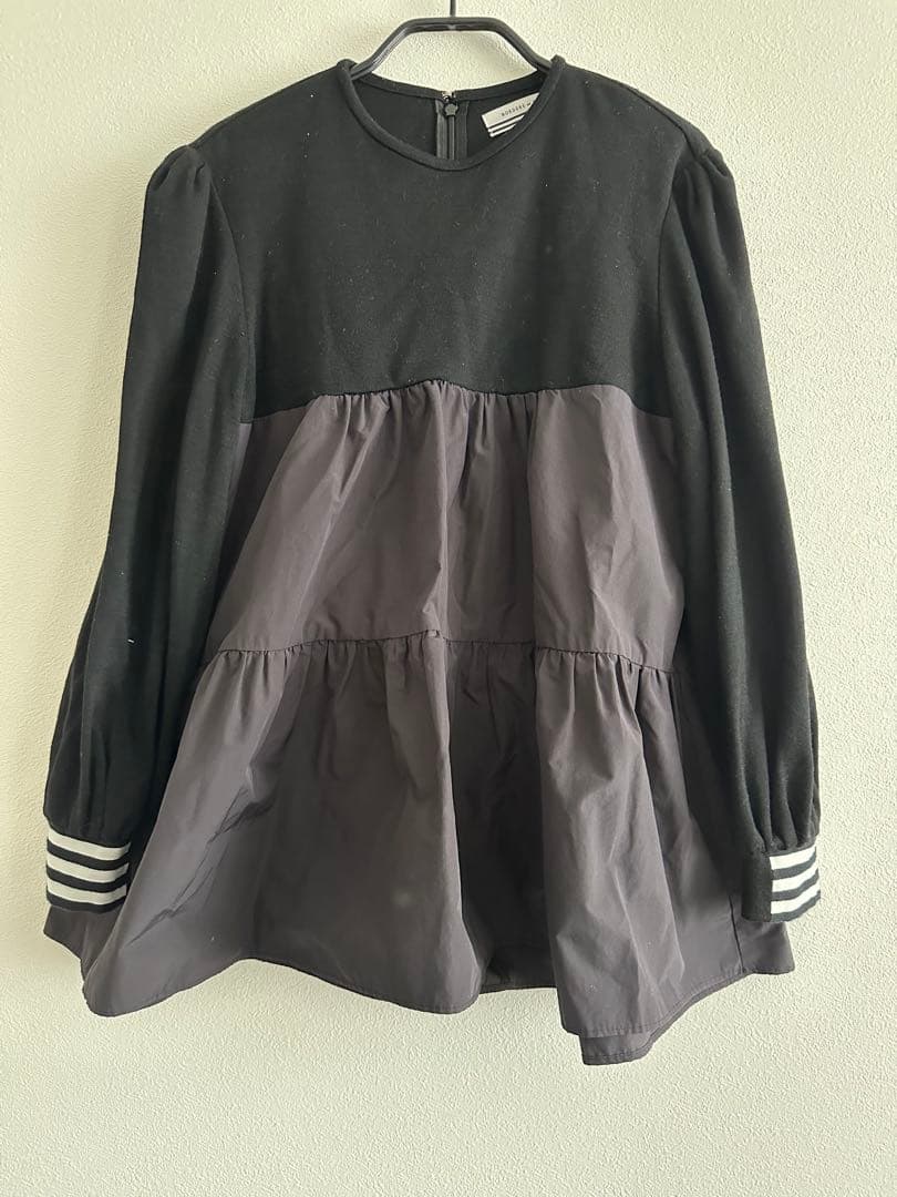 BORDERSatBALCONY ティアードトップ長袖チュニック　36 へプラム