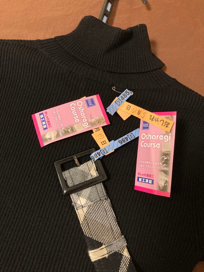 クリーニング済★BURBERRY BLUELABEL 長袖 ニット ワンピース