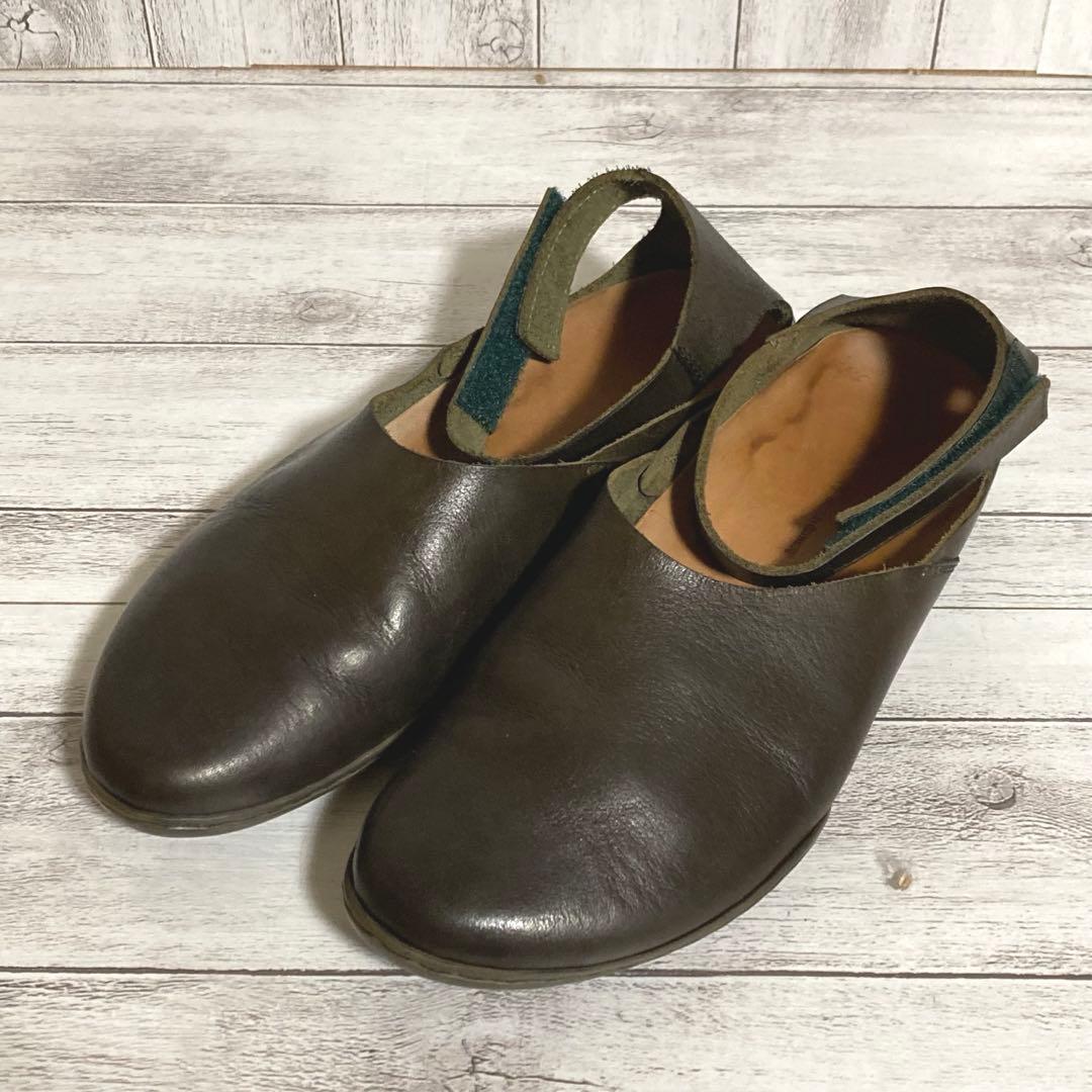 トリッペン　フラットシューズ アンクルストラップ　PAN パン　37　レザー
