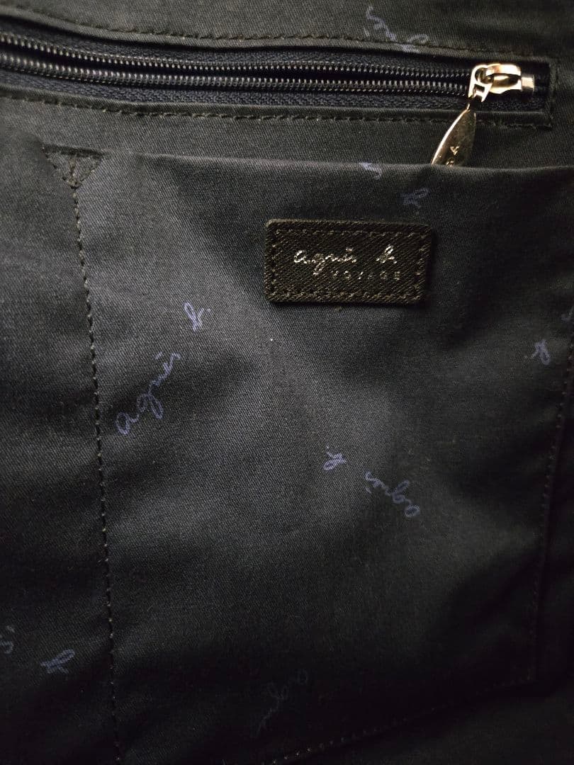 agnes b. アニエスベー　レザートートバッグ　A4クリアホルダー　ビジネス