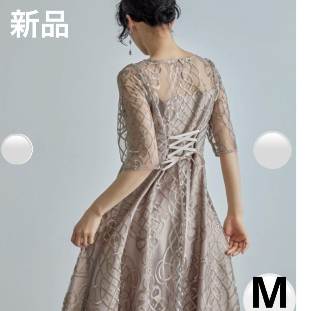 新品✨ドリードール シャイニーエンブロイダリードレス オケージョン ワンピースM