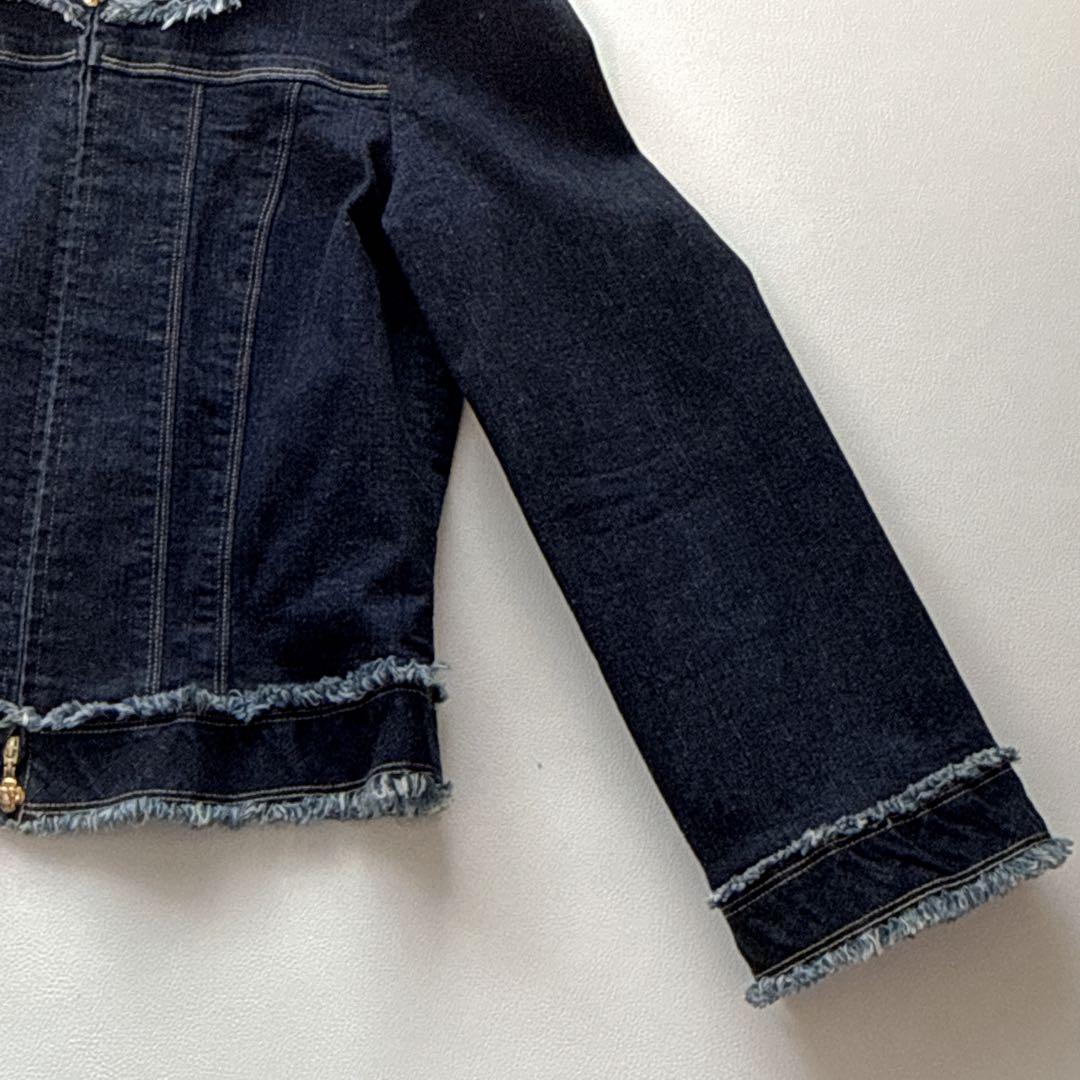 M'S GRACY フリンジデニム ジャケット　ノーカラー　カメリア