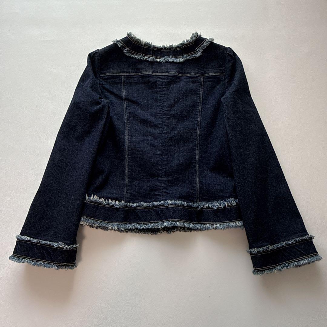 M'S GRACY フリンジデニム ジャケット　ノーカラー　カメリア