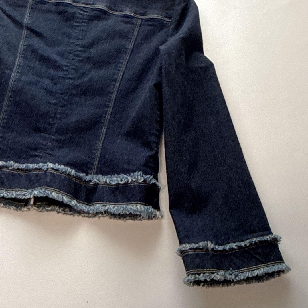 M'S GRACY フリンジデニム ジャケット　ノーカラー　カメリア