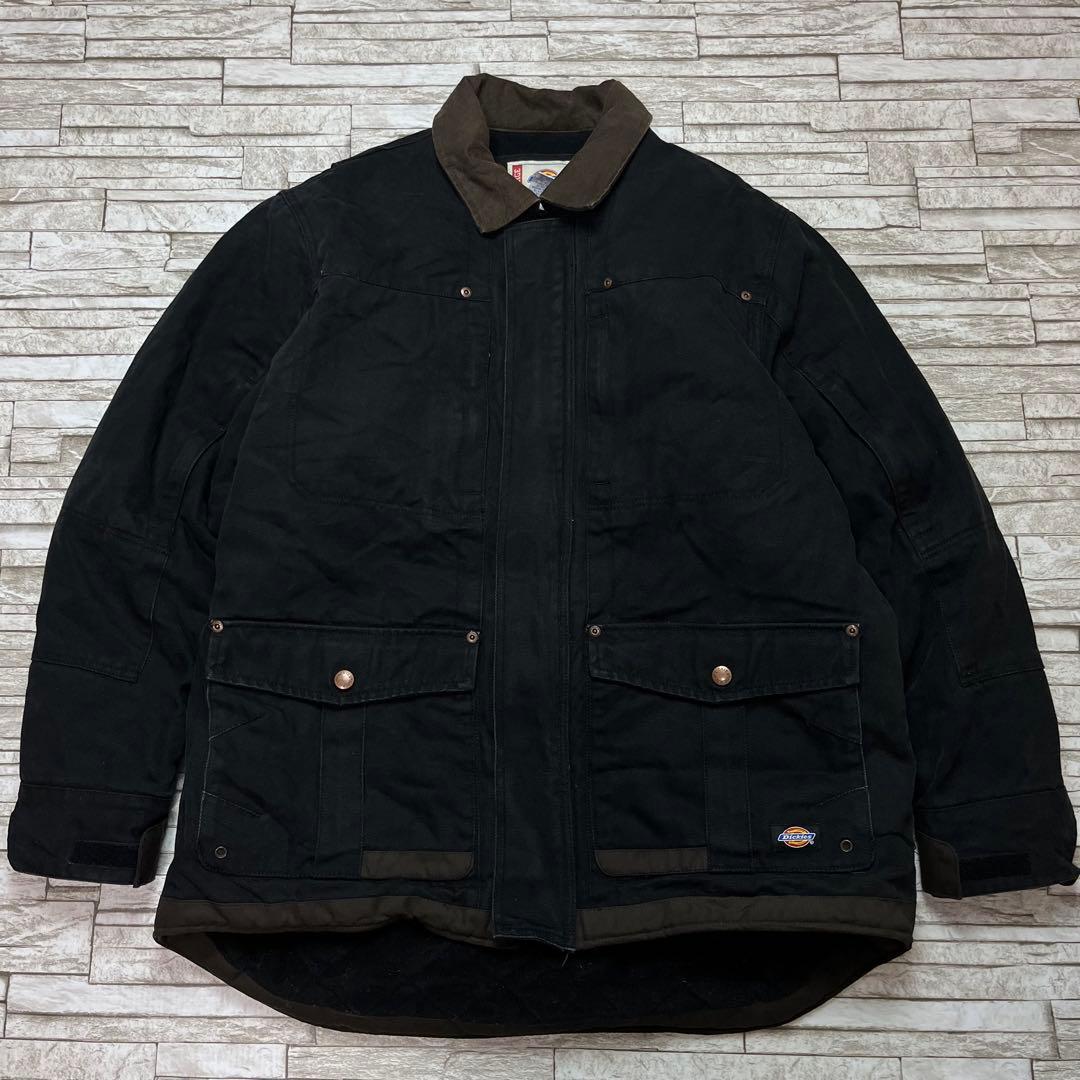 90s Dickies ダックジャケット 中綿 ワークジャケット ブラック L