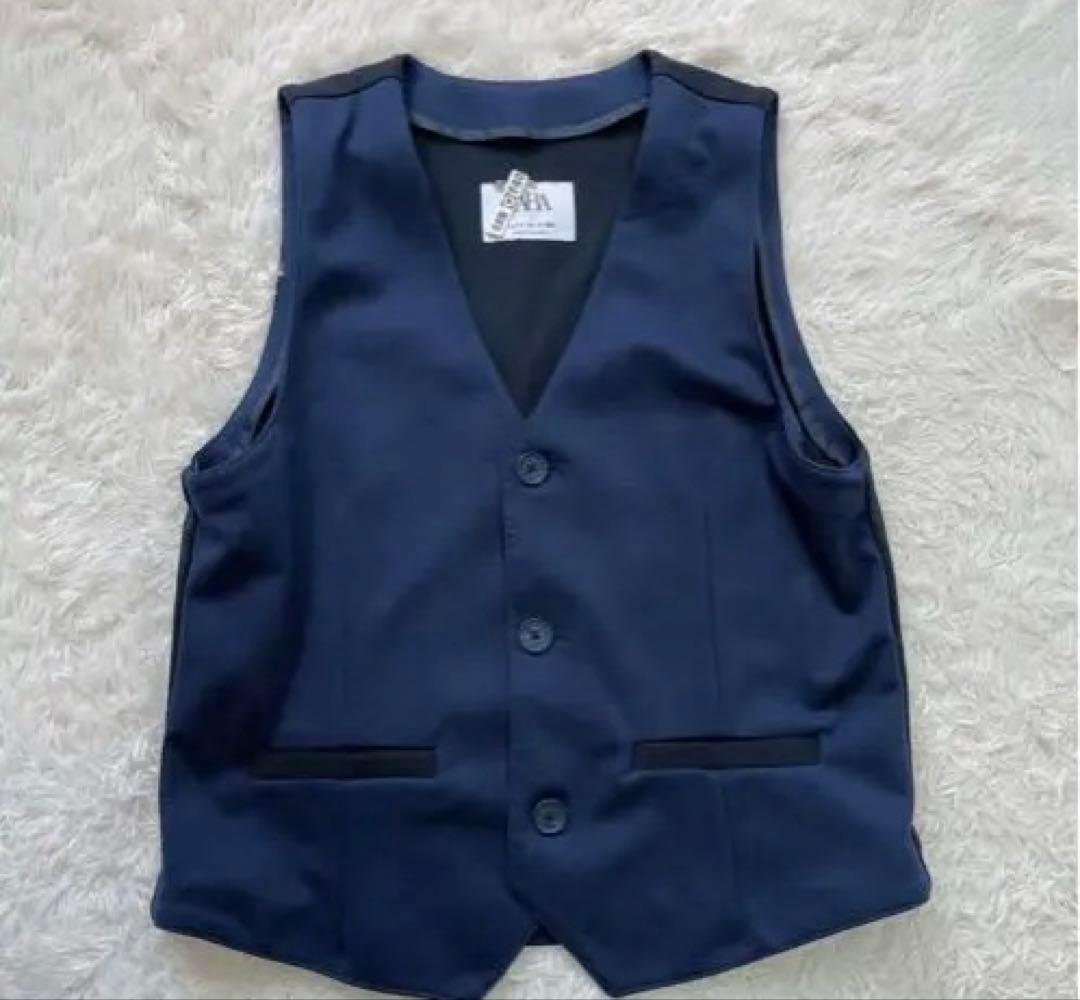 美品✨ZARA 152卒業式フォーマルスーツ　5点ネイビー