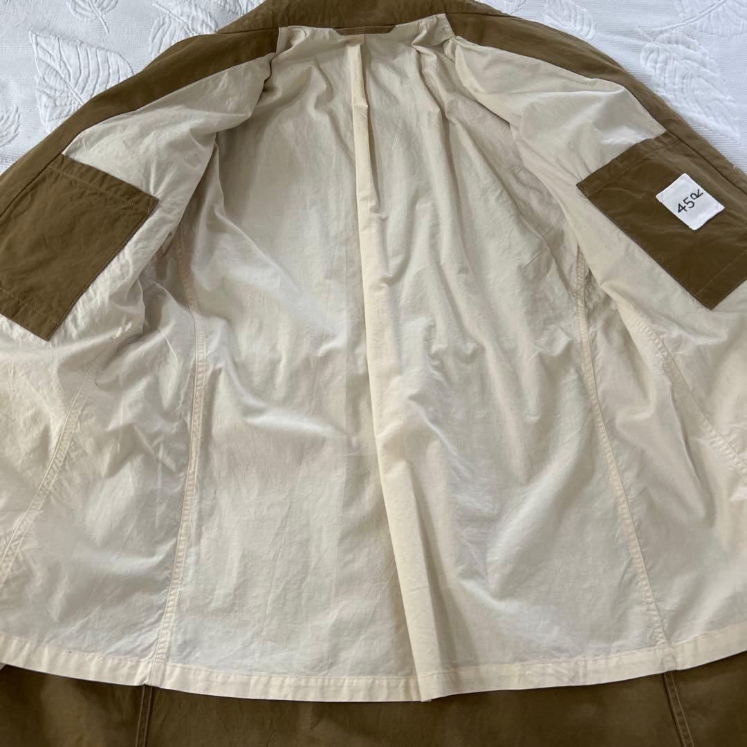 45R . 2way ミリタリーロングコート フリーサイズ　カーキ色