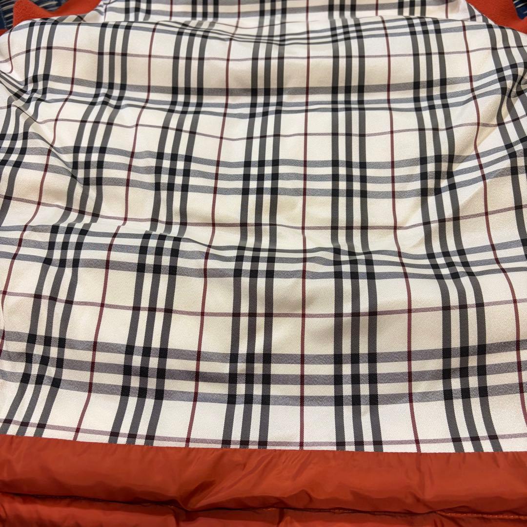 バーバリーブラックレーベル ダウンベスト ノバチェック フード M ホースロゴ