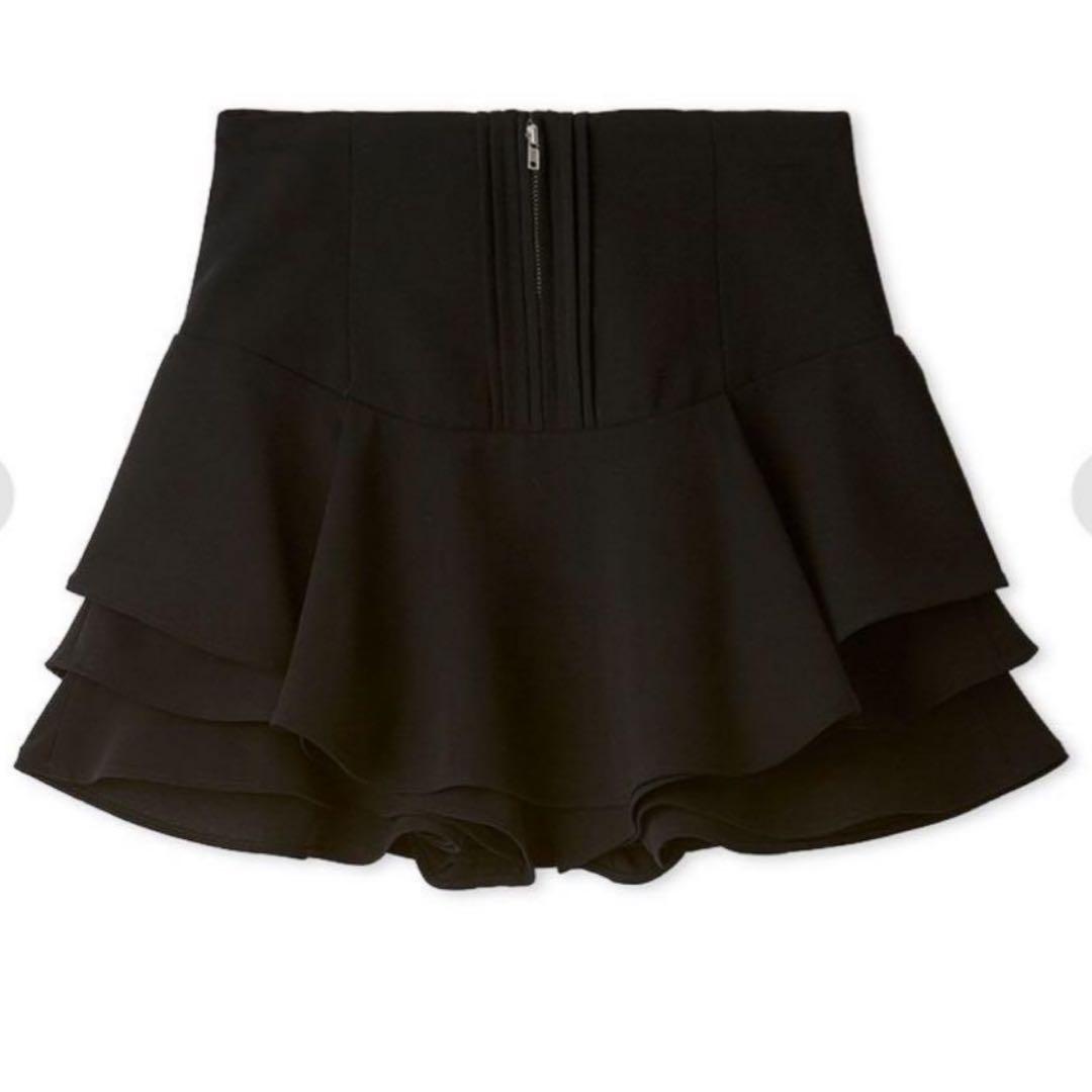 【新品未使用】SNIDEL♡レイヤードフリルミニスカショーパン ブラック 1