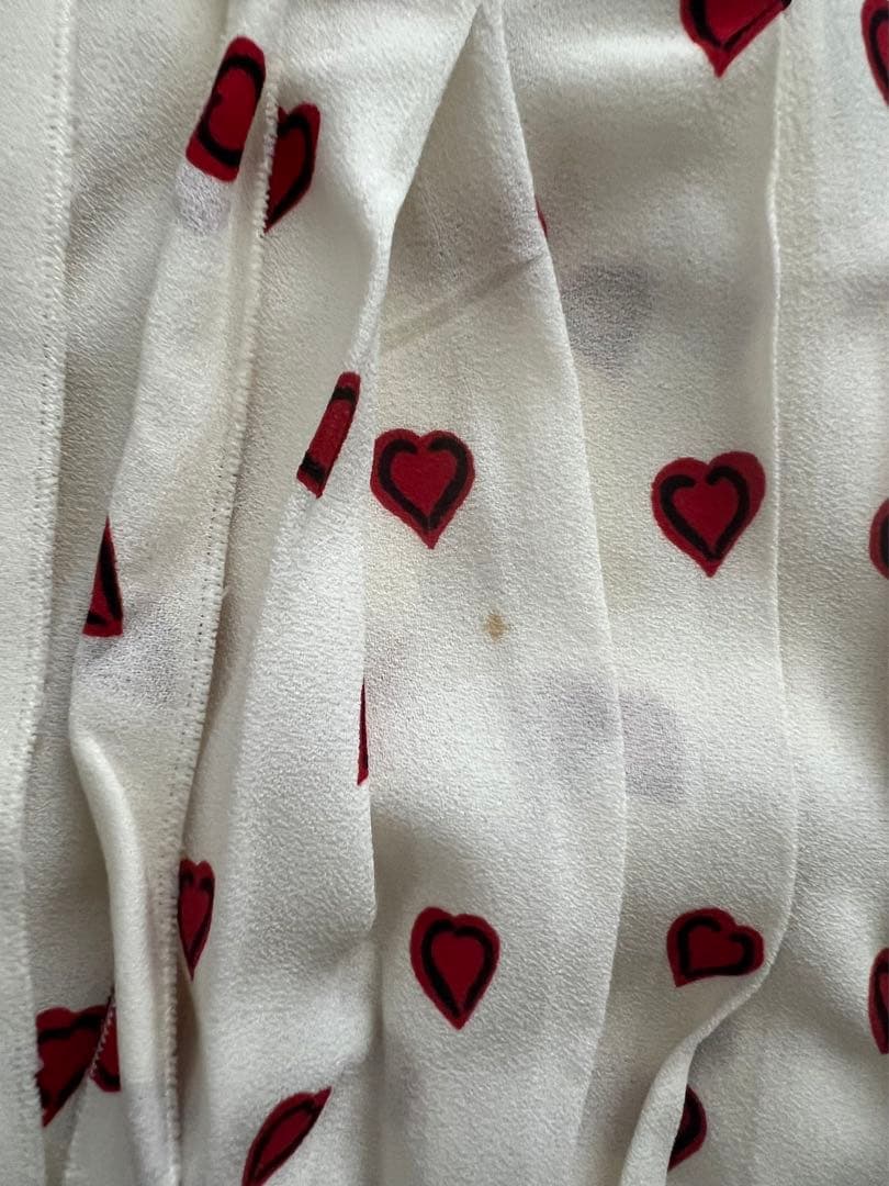 PRADA プラダ ハートプリント プリーツラップスカート 38