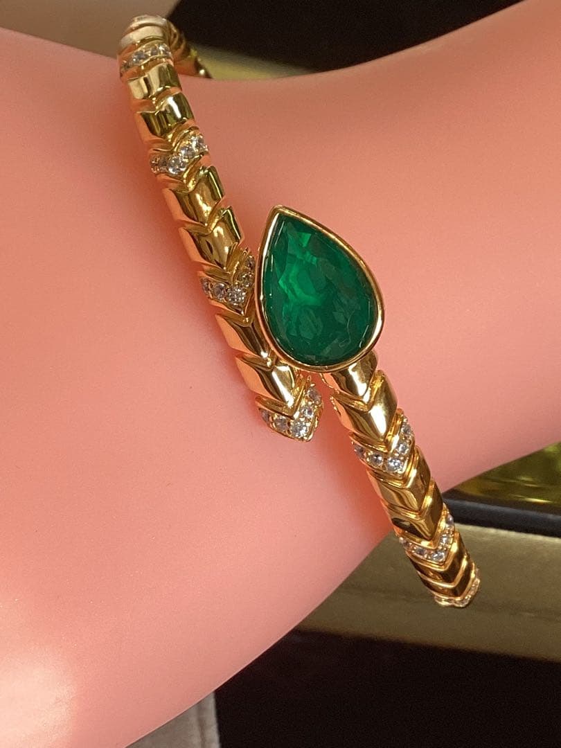 SHAWN❣️ 合成エメラルドコロンビアタイプ　バングル