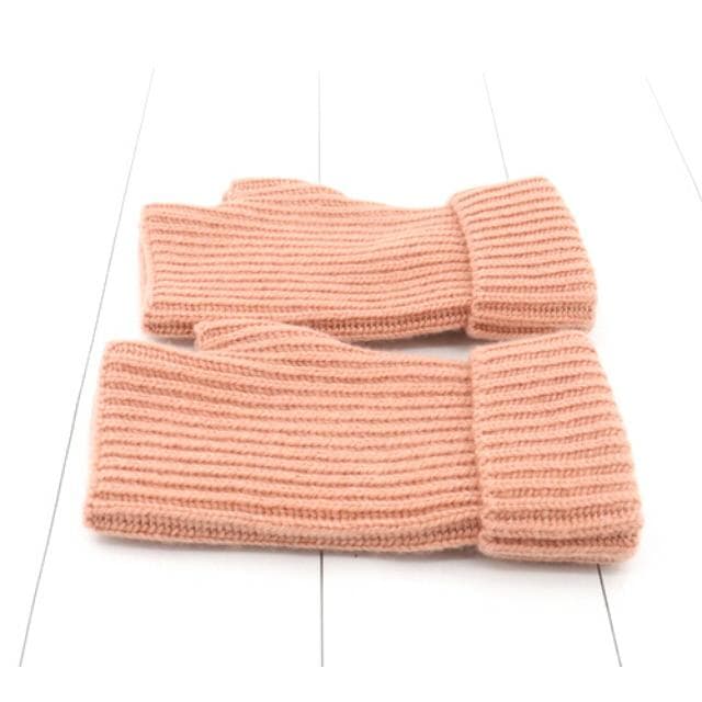 特価 エルメス 手袋 CASHMERE MOHAIR ロゴ 色:ピンクベージュ系