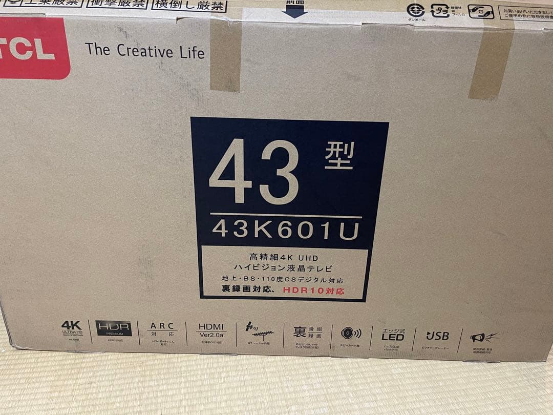 TCL 43型 43K601U 4K UHD液晶テレビ