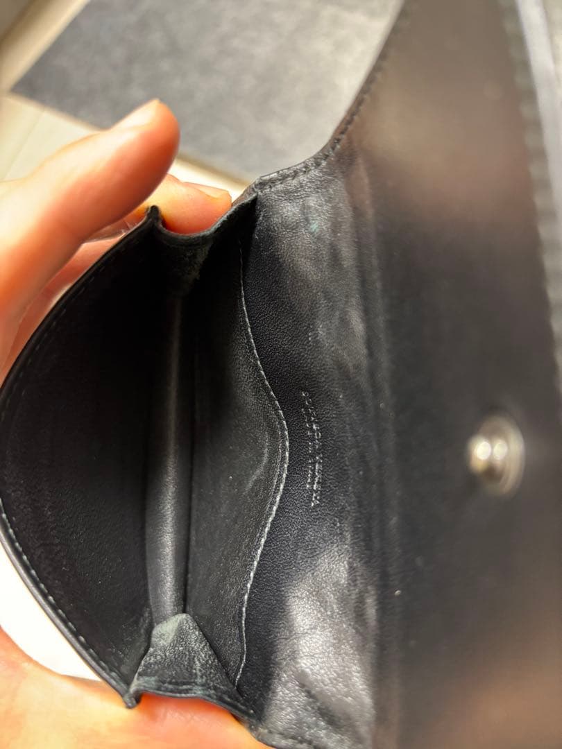 ボッテガ　BOTTEGA VENETA黒 レザー名刺入れ編み込み