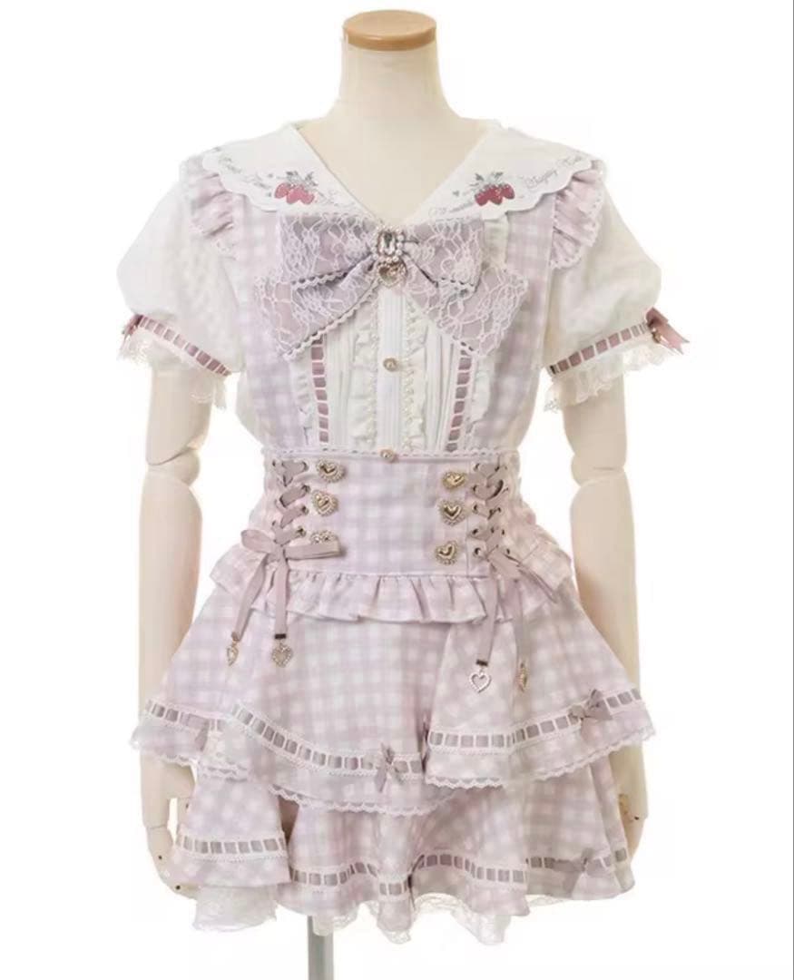 LIZLISA リズリサ はしごリボンギンガムティアードスカパン スカート 公式