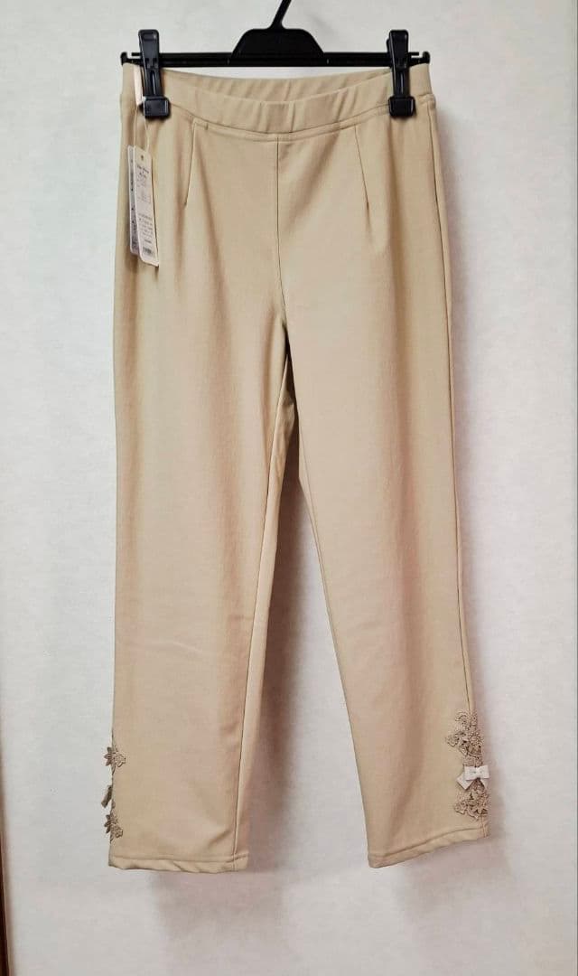 SALE【新品タグ付】スーパービューティー 裏起毛 パンツ 42 L ベージュ
