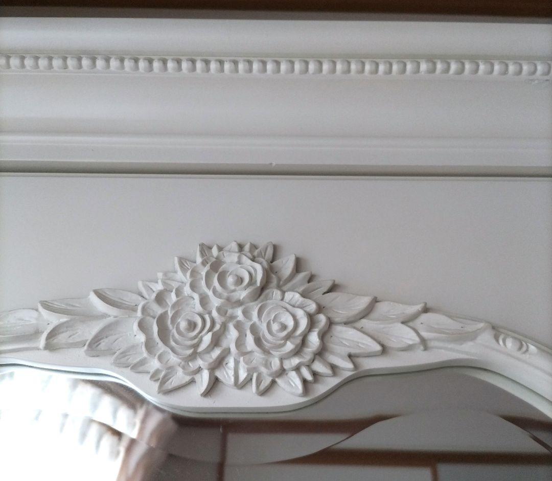 レガシー社　ガブリエラ　ミラー付きワードローブ　アンティーク　ホワイト　チェスト