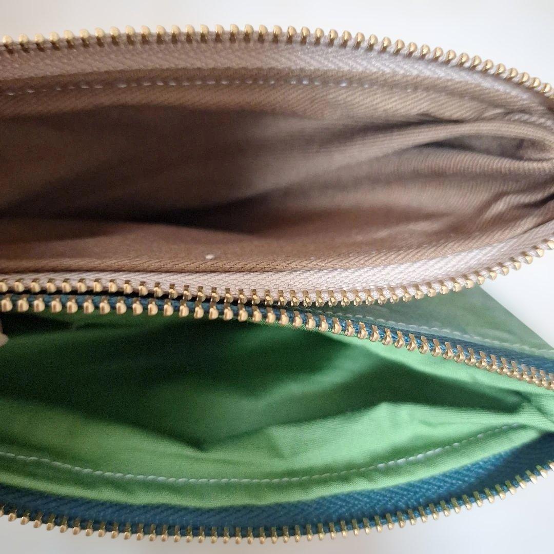 インコパネル生地　ハンドメイド　まちなしバッグ　フラットポーチ