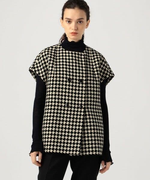 TOMORROWLANDトゥモローランド　ドビーハウンドトゥースバレルジレ日本製