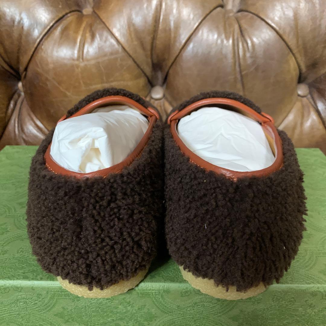 GUCCI ムートン ローファー ホースビット　BROWN 8