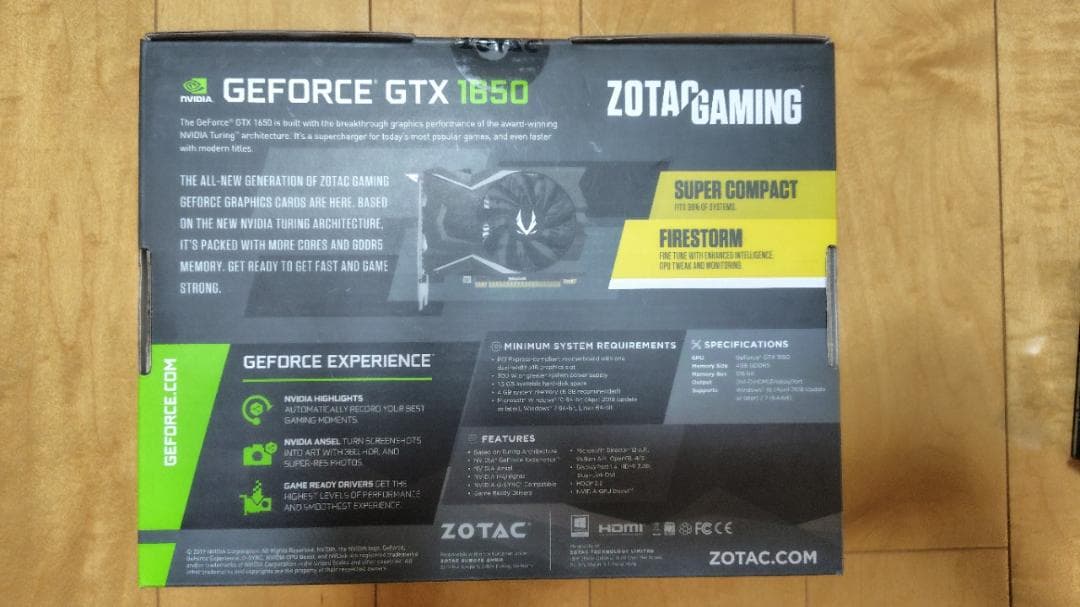 グラフィックボード・グラボ・ビデオカード ZOTAC GEFORCE GTX 1650 OC 4GB DDR5