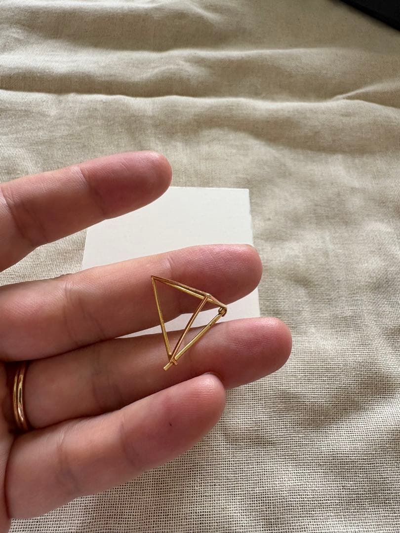 shihara 3D Triangle ピアス 18K 20mm （シハラ）