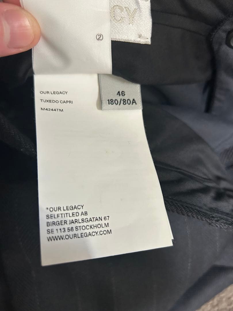 【OUR LEGACY】TUXEDO CAPRI CUT46