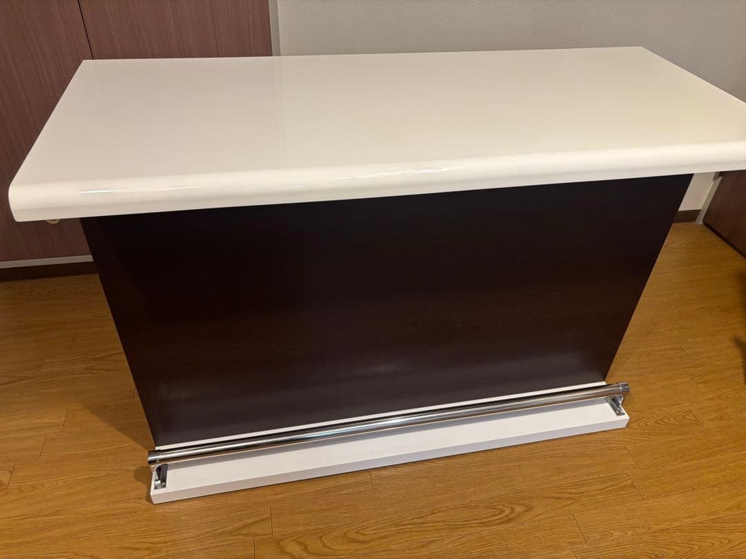 ニトリバーカウンター ホワイト/ダークブラウン