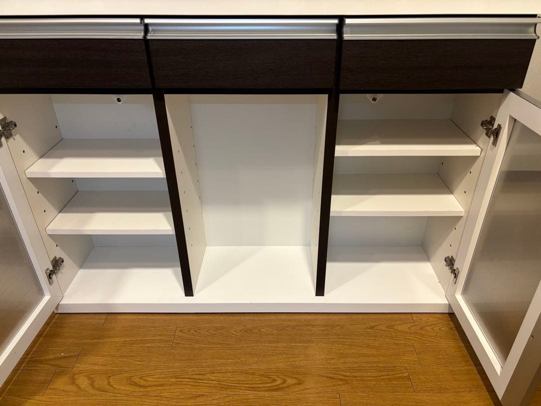 ニトリバーカウンター ホワイト/ダークブラウン