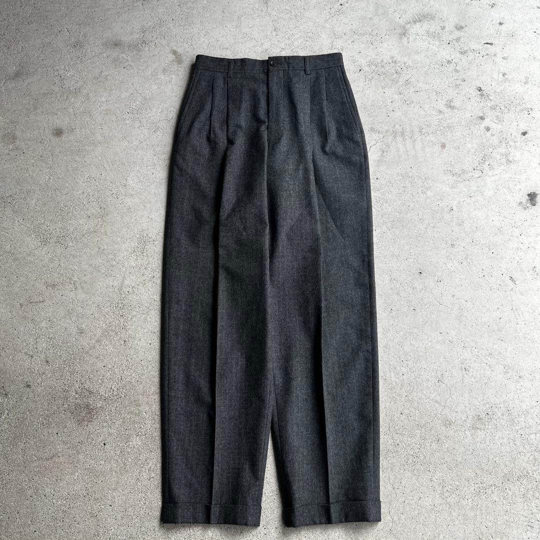90's コムデギャルソンオム 田中オム 2タック ウールスラックス グレー