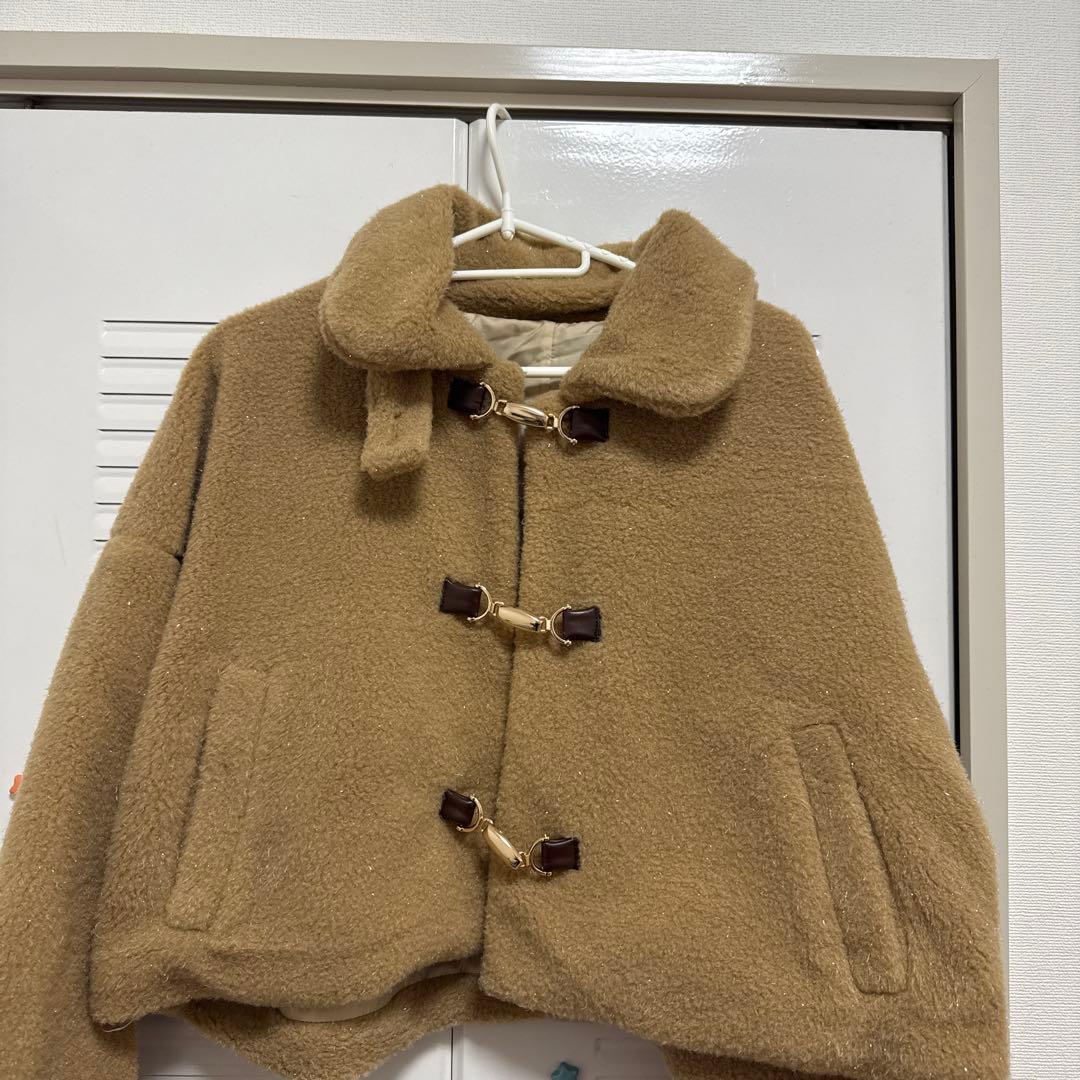 [1度着用]AmlyCity ラメボアブルゾン　 キャメル