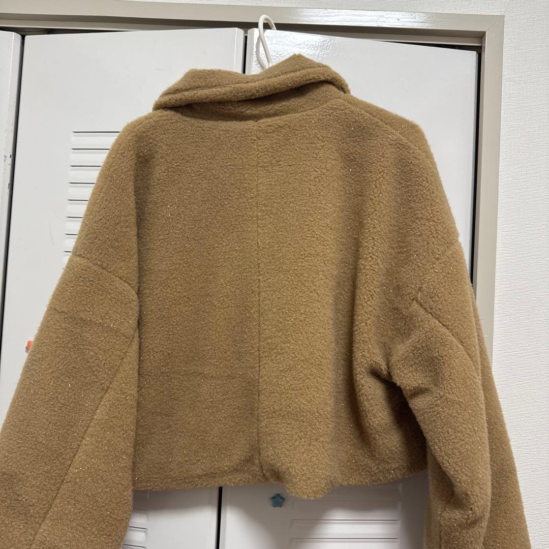 [1度着用]AmlyCity ラメボアブルゾン　 キャメル